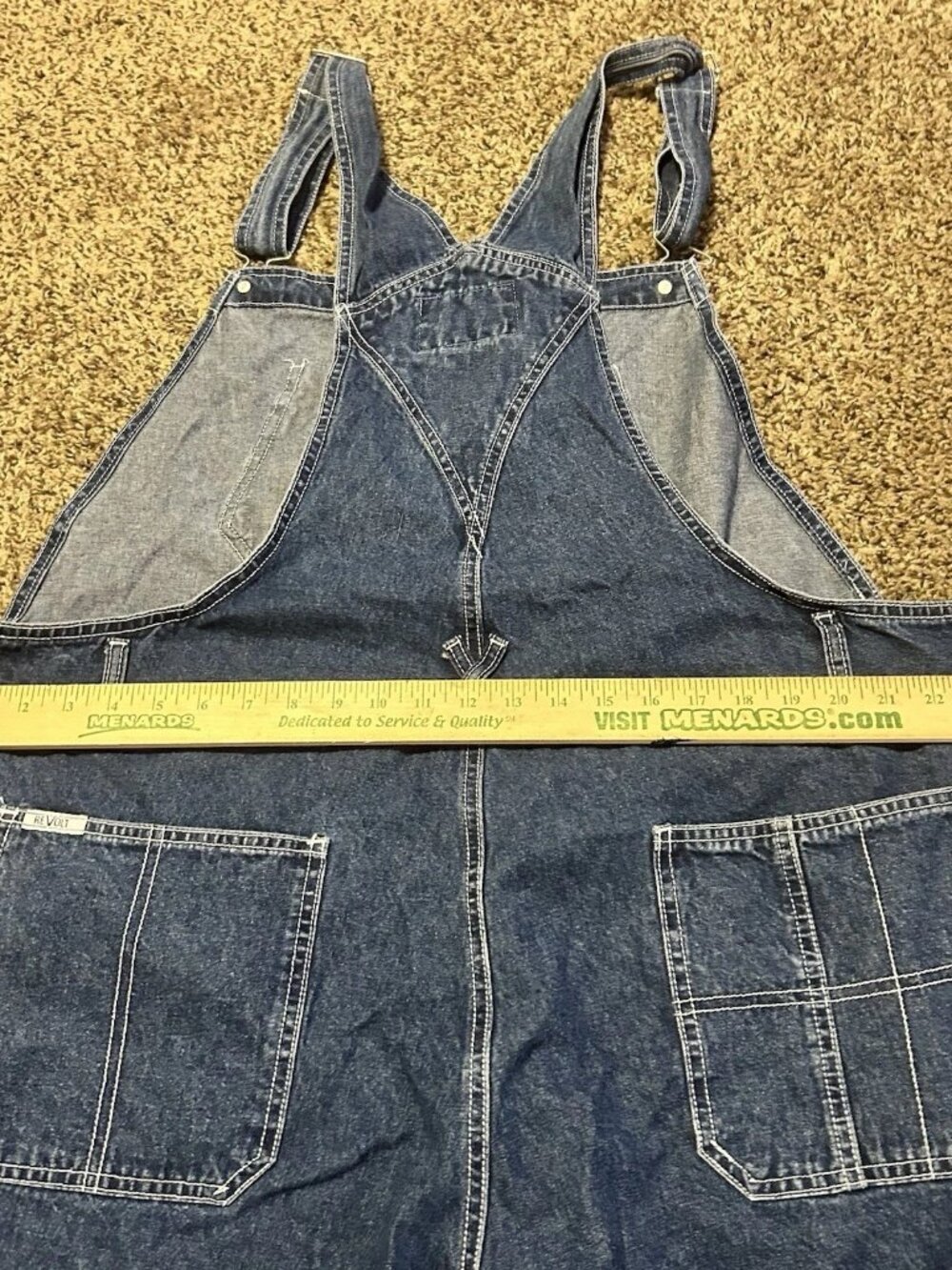 Revolt Womens Denim Overalls Size 24 Blue Jean Bibs Ladies Y2K - Picture 5 of 5